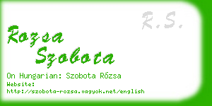 rozsa szobota business card